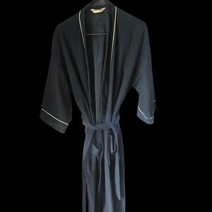 Vintage Pierre Cardin Robe | Made in USA | Black Knit Lounge Robe
